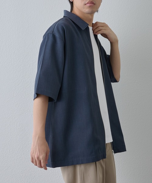 COLONY 2139（コロニートゥーワンスリーナイン）の「ドライスルー半袖ジップシャツ（シャツ/ブラウス・メンズ・ブラック/ネイビー/グレー・LARGE/MEDIUM）」の14枚目の写真