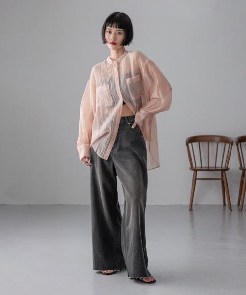 セール】バンドシアーシャツLS 289340（シャツ/ブラウス）｜LOWRYS