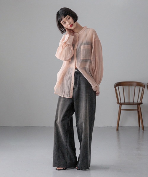 セール】バンドシアーシャツLS 289340（シャツ/ブラウス）｜LOWRYS