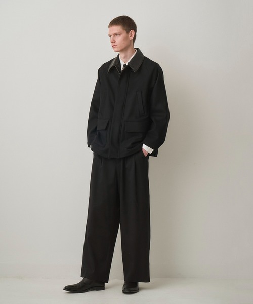 Juha(ユハ)の「LEATHER COLLAR RIDING JACKET(ブルゾン・メンズ・ブラック/ブラウン・3/4)」の8枚目の写真