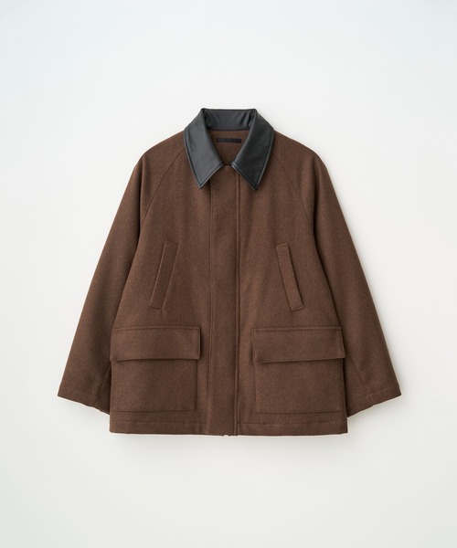 Juha(ユハ)の「LEATHER COLLAR RIDING JACKET(ブルゾン・メンズ・ブラック/ブラウン・3/4)」の4枚目の写真