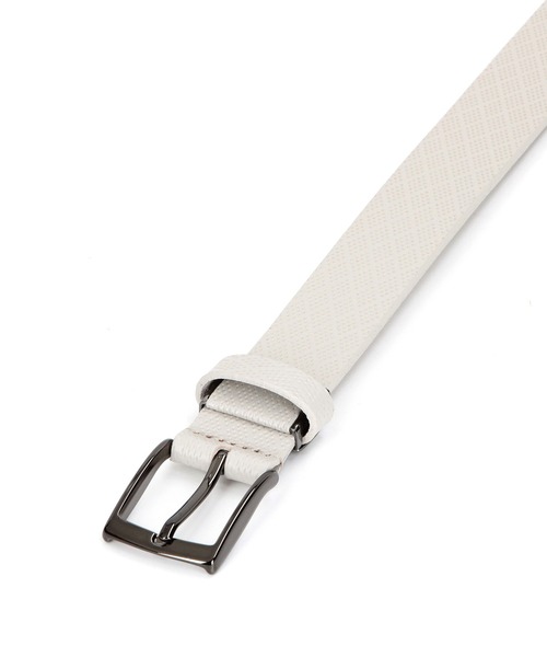 MONSIEUR NICOLE（ムッシュニコル）の「ダイヤエンボスレザー ベルト（ベルト・メンズ・ブラック/ライトグレー・FREE）」の2枚目の写真