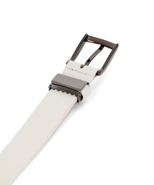 MONSIEUR NICOLE（ムッシュニコル）の「ダイヤエンボスレザー ベルト（ベルト・メンズ・ブラック/ライトグレー・FREE）」の3枚目の写真