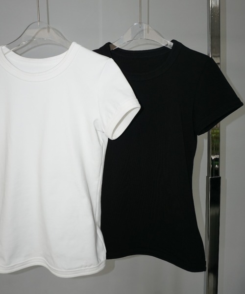 chuclla(チュクラ)の「【LONSLAN】 ストレッチフィット コンパクトT CHLONW25s016(Tシャツ/カットソー・レディース・ブラック/ホワイト・FREE)」の7枚目の写真