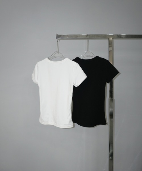 chuclla(チュクラ)の「【LONSLAN】 ストレッチフィット コンパクトT CHLONW25s016(Tシャツ/カットソー・レディース・ブラック/ホワイト・FREE)」の9枚目の写真