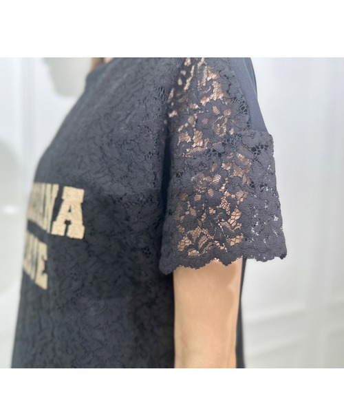 tシャツ カバーデザインレース切替プリントTEE レディース カバーデザインレース切替プリントTEE（Tシャツ/カットソー