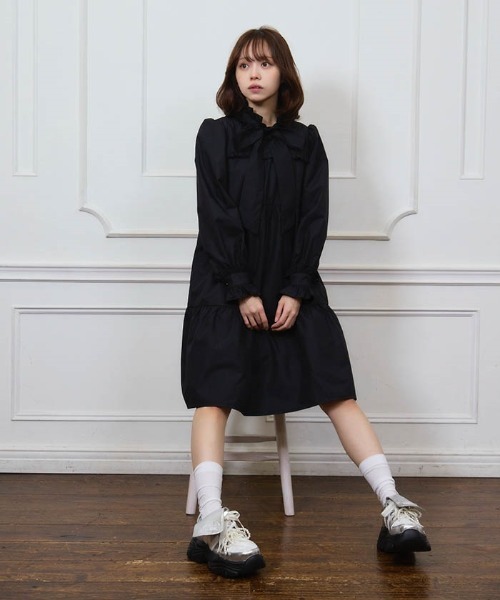 FickleBebe(フィクルベベ)の「フリルリボンティアードワンピース(ワンピース・レディース・その他1/ブラック・FREE)」の22枚目の写真