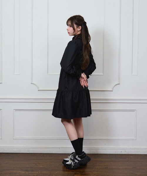 FickleBebe(フィクルベベ)の「フリルリボンティアードワンピース(ワンピース・レディース・その他1/ブラック・FREE)」の10枚目の写真