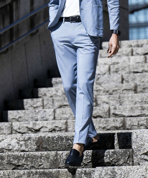 EDWIN(エドウィン)の「EDWIN エドウィン デニスラ AIR スリムテーパード スラックス トラウザー ビジネス ストレッチ 軽量(スラックス・メンズ・ライトブルー/チャコールグレー/ネイビー・SMALL/MEDIUM/X-LARGE/LARGE)」の1枚目の写真