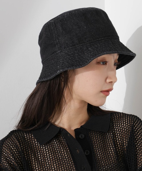 Healthknit(ヘルスニット)の「Healthknit/デニムバケットハット(ハット・レディース・ブラック/ネイビー・FREE)」の2枚目の写真