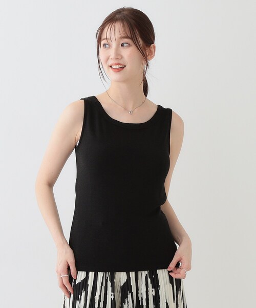 DRESKIP(ドレスキップ)の「【高レビュー/S-LL】大人ヘルシーなスタイルに ラメタンクトップ(タンクトップ・レディース・ゴールド/ブラック/ライトブルー/シルバー・01/02/03/04)」の9枚目の写真
