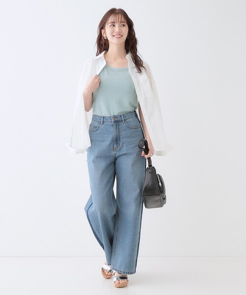 DRESKIP(ドレスキップ)の「【高レビュー/S-LL】大人ヘルシーなスタイルに ラメタンクトップ(タンクトップ・レディース・ゴールド/ブラック/ライトブルー/シルバー・01/02/03/04)」の15枚目の写真