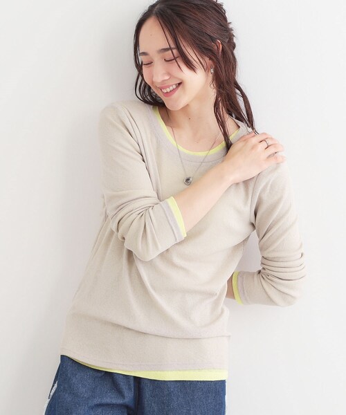 SHOO・LA・RUE(シューラルー)の「【洗える/S-LL/2点セット】1セットあると便利 シアーレイヤードロンTセット(その他トップス・レディース・ベージュ/ライトグレー/ブラック・01/02/03/04)」の3枚目の写真