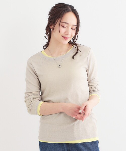 SHOO・LA・RUE(シューラルー)の「【洗える/S-LL/2点セット】1セットあると便利 シアーレイヤードロンTセット(その他トップス・レディース・ベージュ/ライトグレー/ブラック・01/02/03/04)」の11枚目の写真