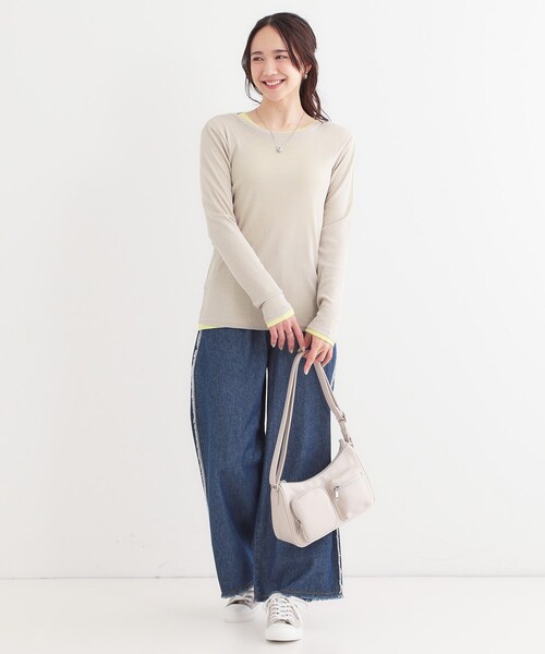 SHOO・LA・RUE(シューラルー)の「【洗える/S-LL/2点セット】1セットあると便利 シアーレイヤードロンTセット(その他トップス・レディース・ベージュ/ライトグレー/ブラック・01/02/03/04)」の13枚目の写真