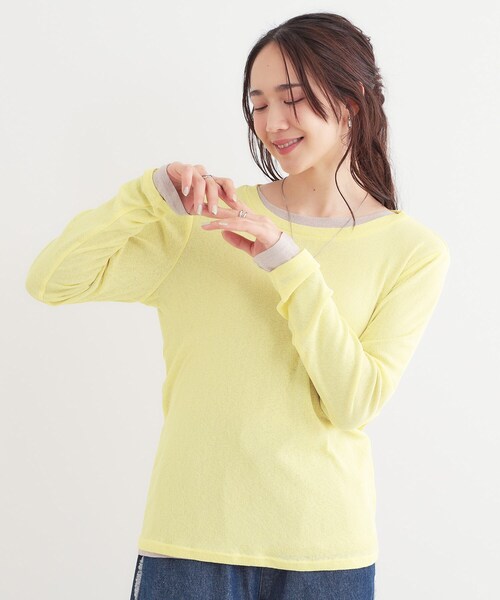 SHOO・LA・RUE(シューラルー)の「【洗える/S-LL/2点セット】1セットあると便利 シアーレイヤードロンTセット(その他トップス・レディース・ベージュ/ライトグレー/ブラック・01/02/03/04)」の15枚目の写真