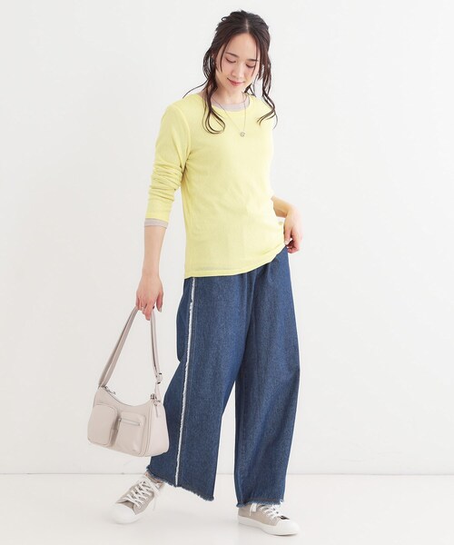 SHOO・LA・RUE(シューラルー)の「【洗える/S-LL/2点セット】1セットあると便利 シアーレイヤードロンTセット(その他トップス・レディース・ベージュ/ライトグレー/ブラック・01/02/03/04)」の16枚目の写真