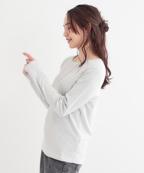 SHOO・LA・RUE(シューラルー)の「【洗える/S-LL/2点セット】1セットあると便利 シアーレイヤードロンTセット(その他トップス・レディース・ベージュ/ライトグレー/ブラック・01/02/03/04)」の19枚目の写真