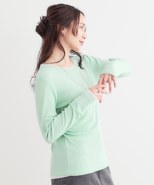 SHOO・LA・RUE(シューラルー)の「【洗える/S-LL/2点セット】1セットあると便利 シアーレイヤードロンTセット(その他トップス・レディース・ベージュ/ライトグレー/ブラック・01/02/03/04)」の22枚目の写真