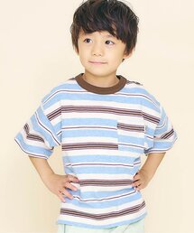 【ジュニア対応】マルチボーダーワイド半袖Tシャツ