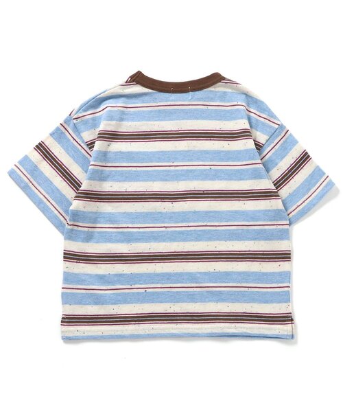 F.O.KIDS（エフオーキッズ）の「【ジュニア対応】マルチボーダーワイド半袖Tシャツ（Tシャツ/カットソー・キッズ・ブラック/サックスブルー/グリーン/イエロー・80/90/100/110/120/130/140/150/160）」の10枚目の写真