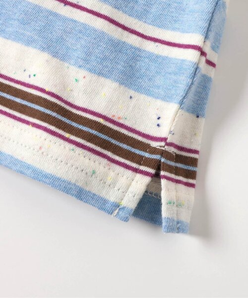 F.O.KIDS（エフオーキッズ）の「【ジュニア対応】マルチボーダーワイド半袖Tシャツ（Tシャツ/カットソー・キッズ・ブラック/サックスブルー/グリーン/イエロー・80/90/100/110/120/130/140/150/160）」の6枚目の写真