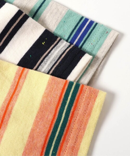 F.O.KIDS（エフオーキッズ）の「【ジュニア対応】マルチボーダーワイド半袖Tシャツ（Tシャツ/カットソー・キッズ・ブラック/サックスブルー/グリーン/イエロー・80/90/100/110/120/130/140/150/160）」の5枚目の写真