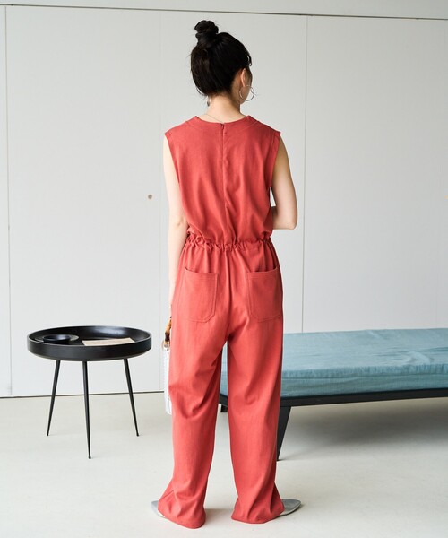 FREAK'S STORE（フリークスストア）の「限定展開　ノースリーブ ウエスト コード オールインワン（つなぎ/オールインワン・レディース・ブラック/オリーブ/ブラウン/レッド/ベージュ/ネイビー・SMALL/MEDIUM）」の16枚目の写真