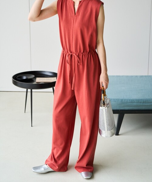 FREAK'S STORE（フリークスストア）の「限定展開　ノースリーブ ウエスト コード オールインワン（つなぎ/オールインワン・レディース・ブラック/オリーブ/ブラウン/レッド/ベージュ/ネイビー・SMALL/MEDIUM）」の19枚目の写真