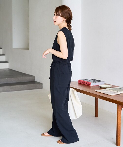 FREAK'S STORE（フリークスストア）の「限定展開　ノースリーブ ウエスト コード オールインワン（つなぎ/オールインワン・レディース・ブラック/オリーブ/ブラウン/レッド/ベージュ/ネイビー・SMALL/MEDIUM）」の21枚目の写真