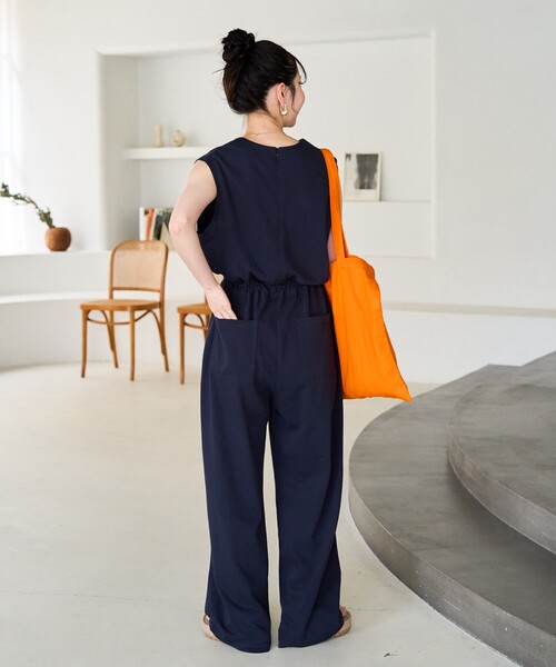 セール】限定展開 ノースリーブ ウエスト コード オールインワン