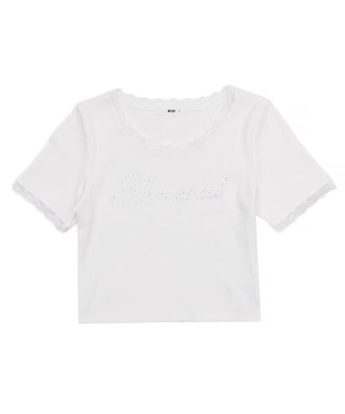 WEGO（ウィゴー）の「WEGO/ロゴレースちびT（Tシャツ/カットソー・レディース・ブラック/ホワイト・FREE）」の15枚目の写真