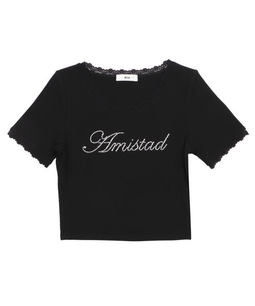 WEGO（ウィゴー）の「WEGO/ロゴレースちびT（Tシャツ/カットソー・レディース・ブラック/ホワイト・FREE）」の16枚目の写真