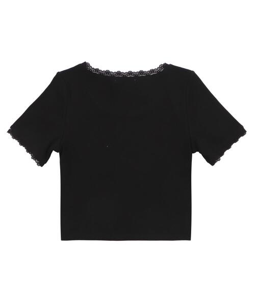 WEGO（ウィゴー）の「WEGO/ロゴレースちびT（Tシャツ/カットソー・レディース・ブラック/ホワイト・FREE）」の17枚目の写真