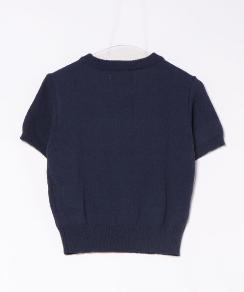 AMESWORLDWIDE（アメスワールドワイド）の「AMES WORLDWIDE ／HAIRYロゴ半袖ニット（ニット/セーター・レディース・ネイビー/レッド/アイボリー・FREE）」の4枚目の写真