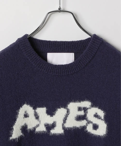 AMESWORLDWIDE（アメスワールドワイド）の「AMES WORLDWIDE ／HAIRYロゴ半袖ニット（ニット/セーター・レディース・ネイビー/レッド/アイボリー・FREE）」の18枚目の写真