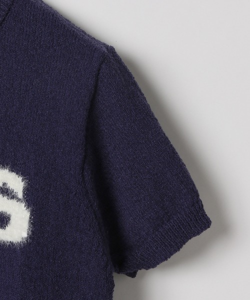 AMESWORLDWIDE（アメスワールドワイド）の「AMES WORLDWIDE ／HAIRYロゴ半袖ニット（ニット/セーター・レディース・ネイビー/レッド/アイボリー・FREE）」の9枚目の写真