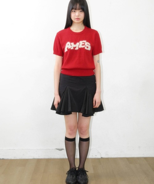 AMESWORLDWIDE（アメスワールドワイド）の「AMES WORLDWIDE ／HAIRYロゴ半袖ニット（ニット/セーター・レディース・ネイビー/レッド/アイボリー・FREE）」の20枚目の写真
