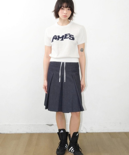 AMESWORLDWIDE（アメスワールドワイド）の「AMES WORLDWIDE ／HAIRYロゴ半袖ニット（ニット/セーター・レディース・ネイビー/レッド/アイボリー・FREE）」の22枚目の写真