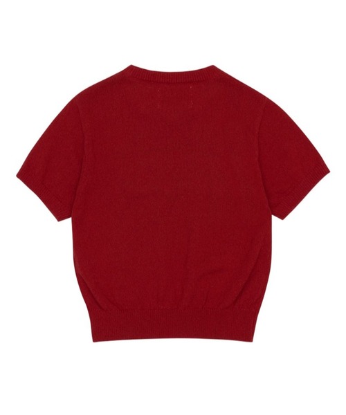 AMESWORLDWIDE（アメスワールドワイド）の「AMES WORLDWIDE ／HAIRYロゴ半袖ニット（ニット/セーター・レディース・ネイビー/レッド/アイボリー・FREE）」の13枚目の写真