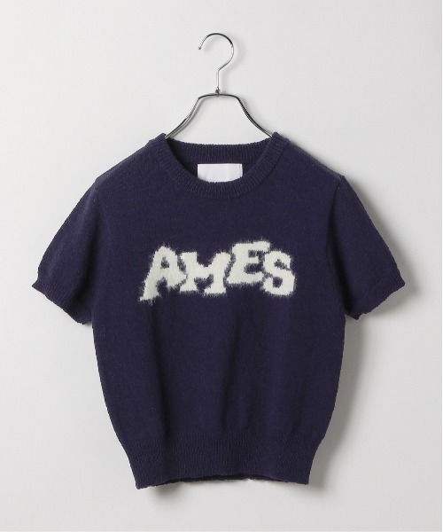 AMESWORLDWIDE（アメスワールドワイド）の「AMES WORLDWIDE ／HAIRYロゴ半袖ニット（ニット/セーター・レディース・ネイビー/レッド/アイボリー・FREE）」の16枚目の写真