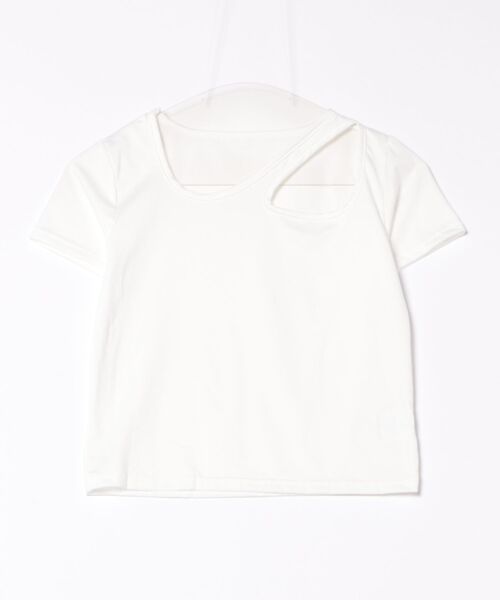 ALTROSE（アルトローズ）の「韓国 デコルテ トップス カットアウト Y2K（Tシャツ/カットソー・レディース・ブラック/ホワイト・FREE）」の15枚目の写真