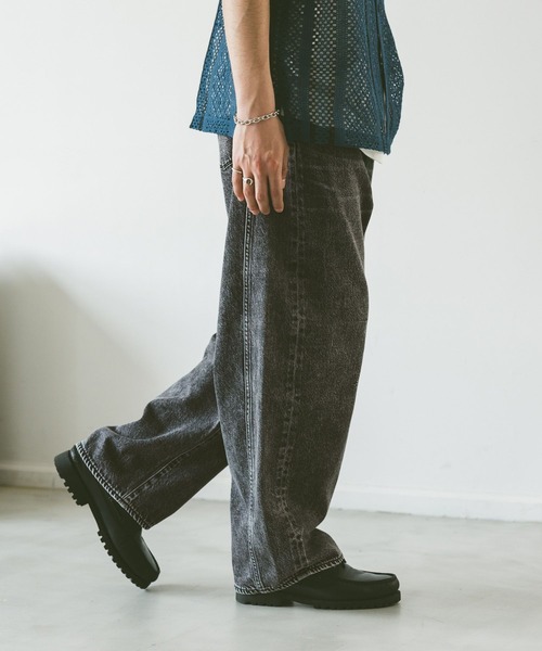 RAGEBLUE（レイジブルー）の「ライトオンス/デニムバレルワイドパンツ（デニムパンツ・メンズ・ライトブルー/グレー/ネイビー・MEDIUM/LARGE/SMALL）」の7枚目の写真