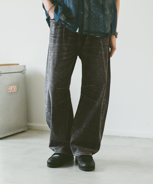 RAGEBLUE（レイジブルー）の「ライトオンス/デニムバレルワイドパンツ（デニムパンツ・メンズ・ライトブルー/グレー/ネイビー・MEDIUM/LARGE/SMALL）」の9枚目の写真