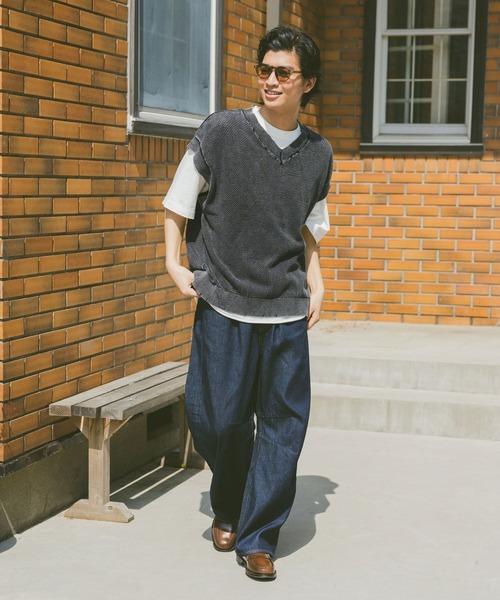 RAGEBLUE（レイジブルー）の「ライトオンス/デニムバレルワイドパンツ（デニムパンツ・メンズ・ライトブルー/グレー/ネイビー・MEDIUM/LARGE/SMALL）」の16枚目の写真