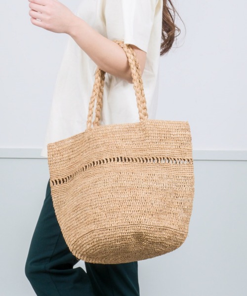 MADE IN MADA ラフィアトートバック MADE IN MADA /メイドインマダ】大きめ かごバッグ ラフィア