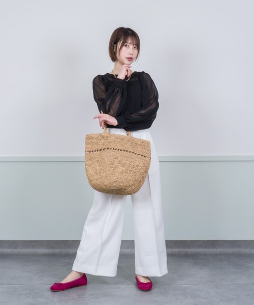 かごバッグ　ラフィア　トートバッグ✨ セール】【MADE IN MADA /メイドインマダ】大きめ かごバッグ