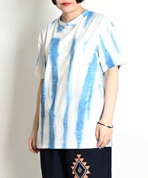 セール】タイダイ 染め 風 プリント 柄 総柄 半袖Tシャツ（T