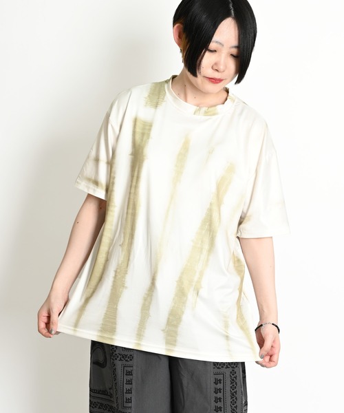 セール】タイダイ 染め 風 プリント 柄 総柄 半袖Tシャツ（T