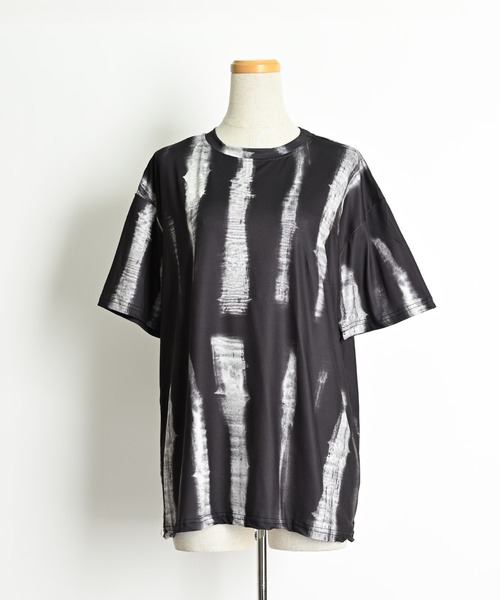 MARAI(マーライ)の「タイダイ柄 プリント 柄 総柄 半袖Tシャツ(Tシャツ/カットソー・レディース・ブルー/グリーン/ブラック・FREE)」の5枚目の写真